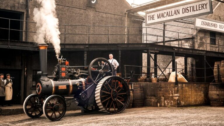 Rodaje de una de las escenas de Nettie, en la emblemática destilería de la marca en Speyside, Escocia.