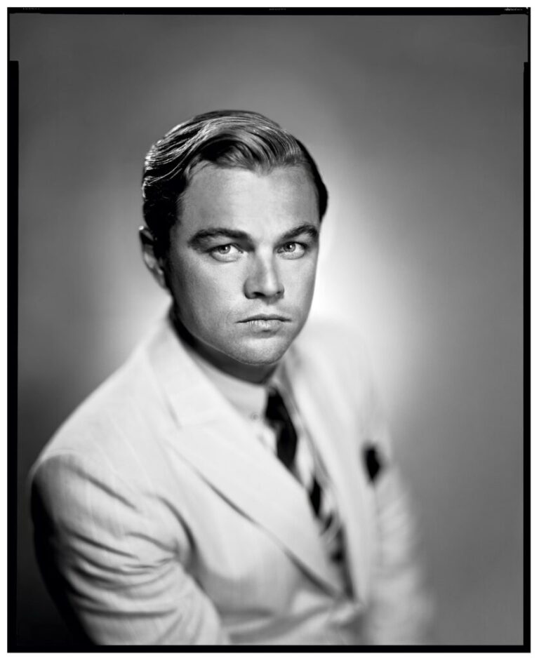 El actor Leonardo DiCaprio, en uno de los retratos promocionales de la cuarta, y por el momento última, adaptación al cine de El gran Gatsby.