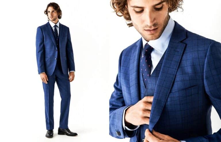El azul es el color elegido por el diseñador gallego para rebajar la formalidad al traje 