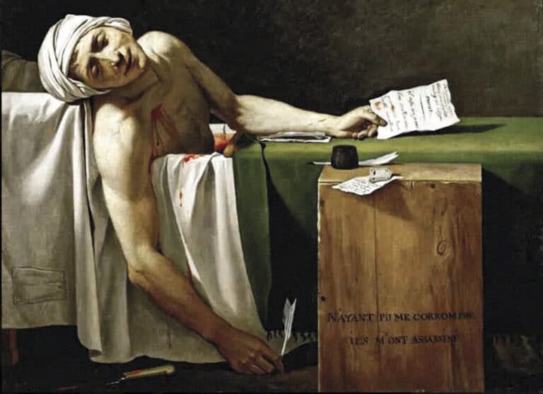 La muerte de Marat, de Jacques Louis David.