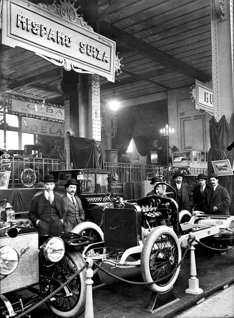 Estand de Hispano Suiza en el Salón del Automóvil de Paris, en 1912.