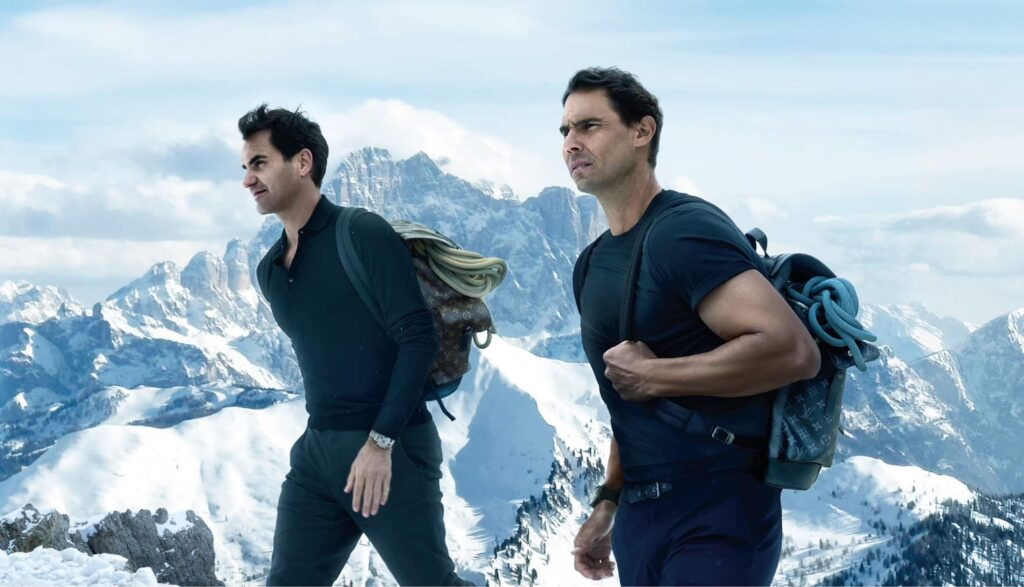Louis Vuitton Core Campaign with Rafa Nadal and Roger Federer 2024 e1716110562317