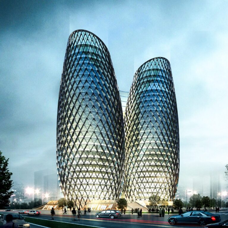 Las Tai Da Towers, en el complejo financiero de Chengdú (China), inspiradas en la estructura de los cactus.