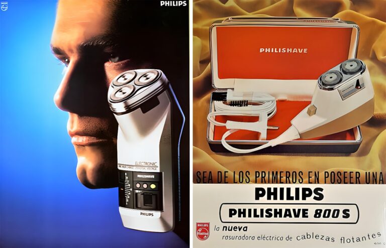 Dos anuncios retro de la mítica afeitadora Philips.