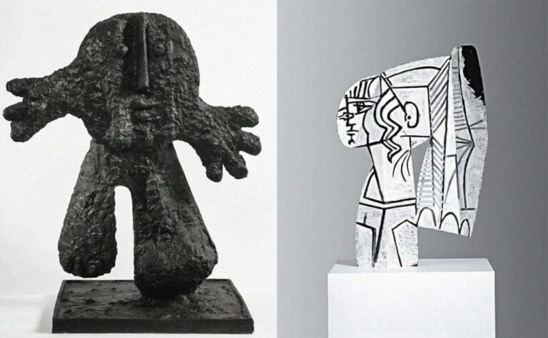 Esculturas de Picasso expuestas en el Museo Picasso, en Málaga. 