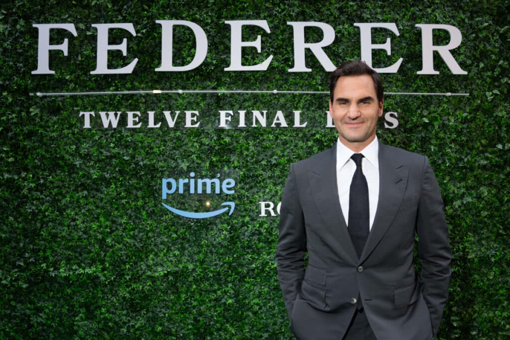 Roger Federer en la premier de su documental en Londres el 13 de junio de 2024.