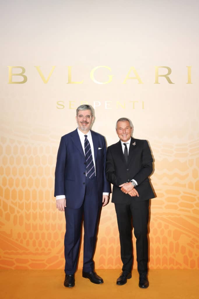 Jean-Christophe Babin, Consejero Delegado de Bvlgari, y Massimo Ambrosetti, Embajador de Italia en la República Popular China.