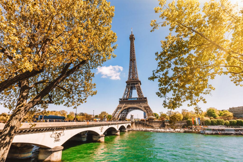 Ciudad de París con la Torre Eiffel al fondo.