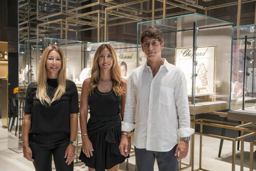 Paula Fuster, Directora Comercial y Área de Relojería, Blanca Fuster, directora de RRHH y Área de Joyería, y Pablo Fuster, CEO de Relojería Alemana.