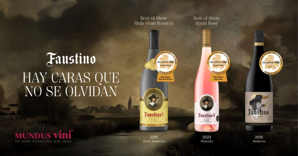 Puntuaciones Bodegas Faustino en Mundus Vini 2024.