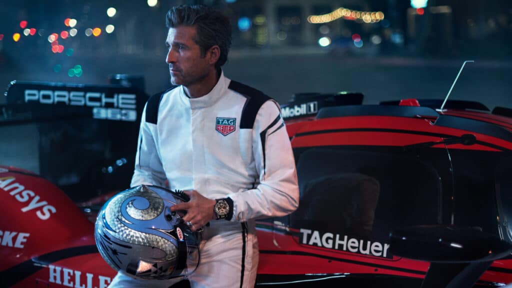 Patrick Dempsey con el TAG Heuer Carrera Chronograph x Porsche 963.