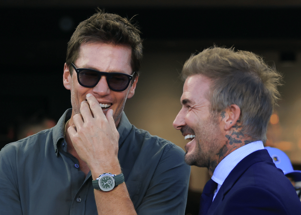 Tom Brady junto a David Beckham