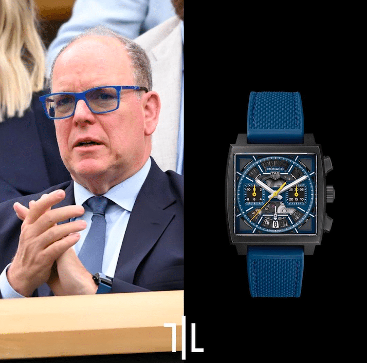 Alberto de Mónaco con reloj Monaco de TAG Heuer