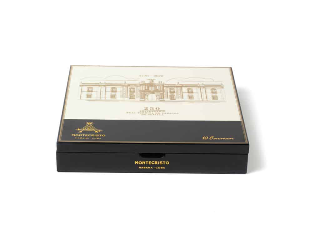 Estuche Montecristo Carmen 250 Aniversario Real Fábrica de Tabacos De Sevilla.