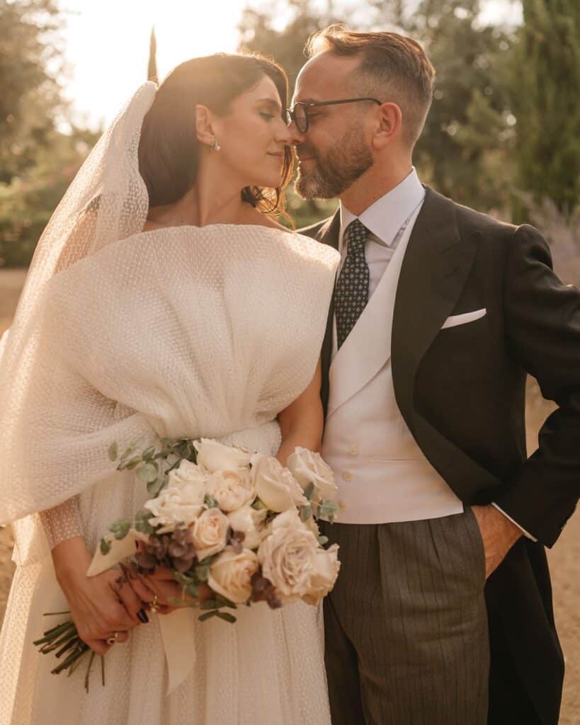 Lucía Serrano y Agustín García de Sastrería Serna en su boda