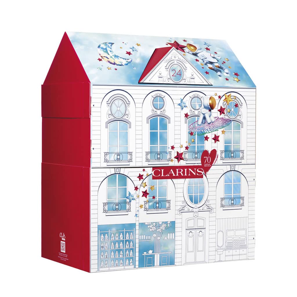 Calendario de adviento de Clarins para la Navidad 2024.