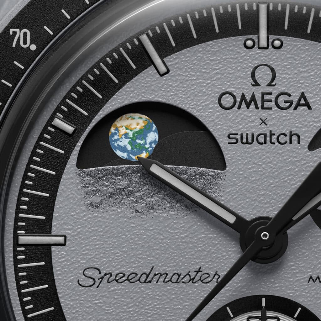 Reloj Bioceramic MoonSwatch MISSION TO EARTHPHASE de Swatch.