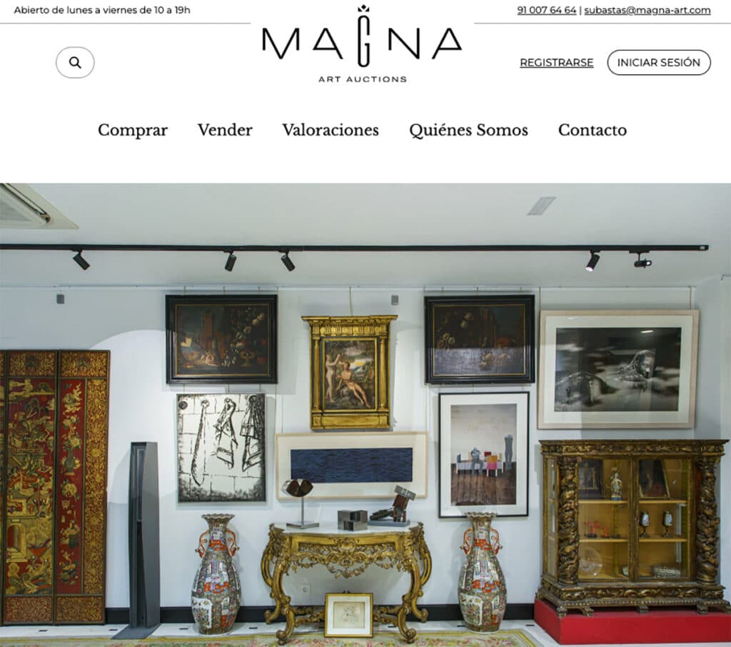 Web de subastas de Magna Art Auctions.