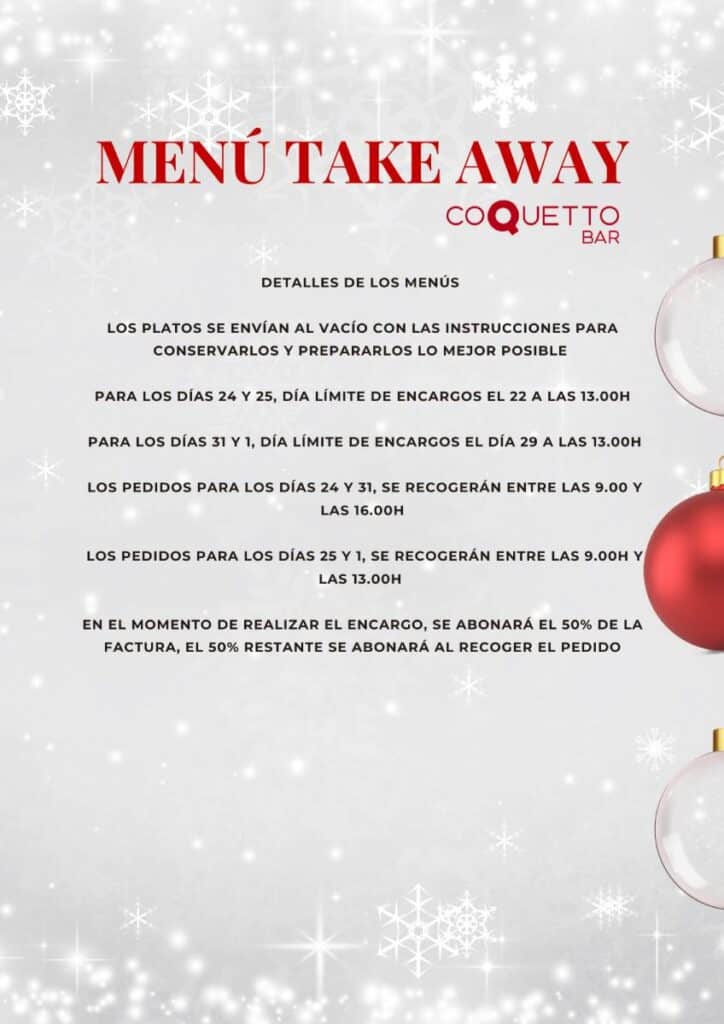 Coquetto presenta sus menús Take Away para Navidad.