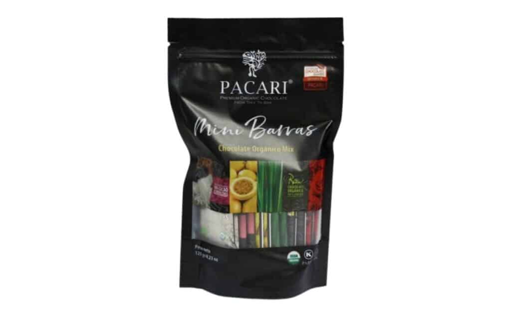 Pack 12 Mini barritas de chocolate negro orgánicas surtidas bolsa - 120 gramos.