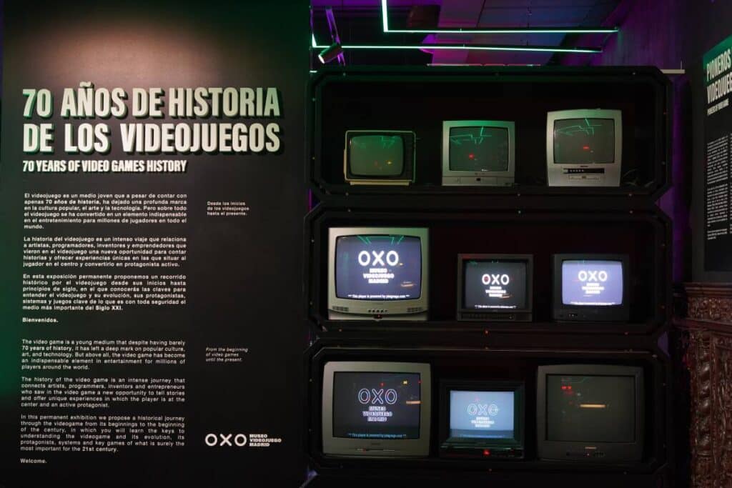 Exposición permanente de OXO Museo del Videojuego Madrid. 