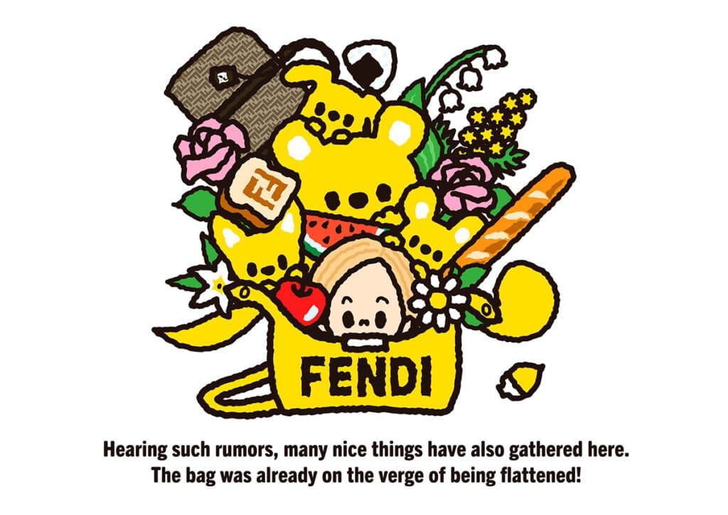 FENDI celebra su centenario con las ilustraciones de Tarout 3 FENDI celebra su centenario con las ilustraciones de Tarout.