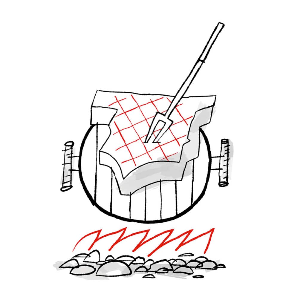 Bocados de actualidad: las tendencias foodies que dominan 2025 8 Parrilla. Ilustración Del Hambre.