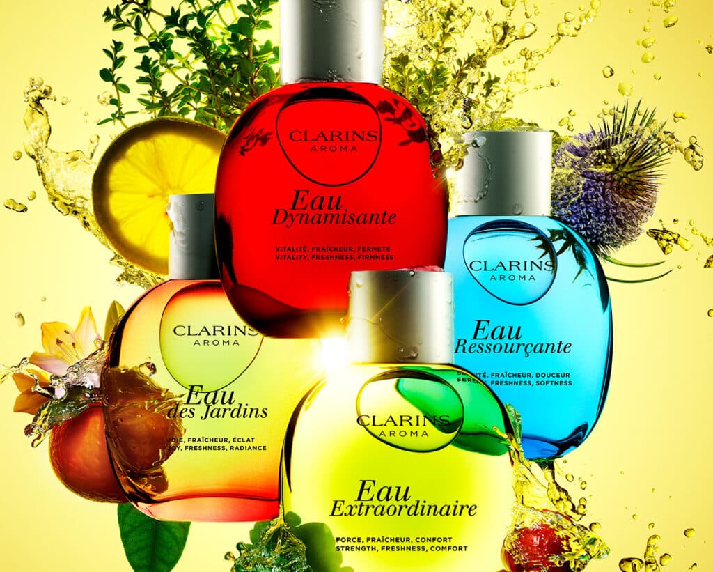 Aguas de tratamiento Clarins.