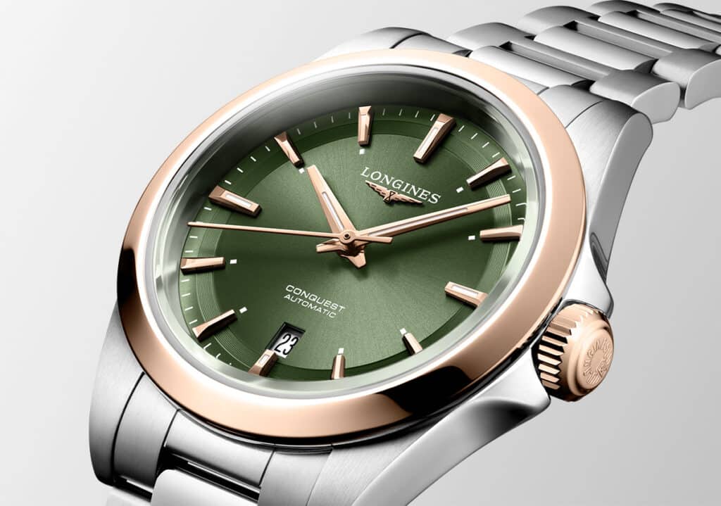Colección Conquest de Longines con esfera verde.