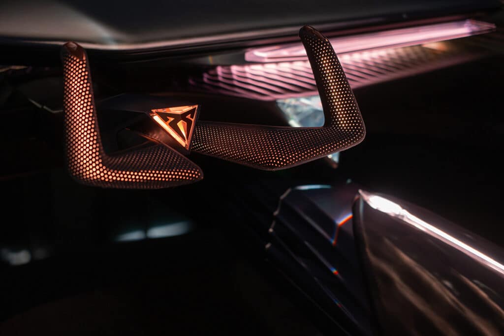 Detalle de la CUPRA Sensorial Capsule, una instalación inmersiva presentada en la Milan Design Week.
