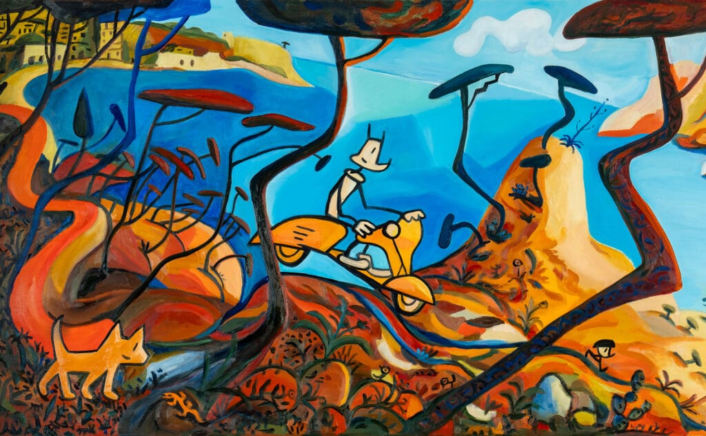 'Por el Cami de Ronda', obra de Javier de las Muelas de la exposición 'Mariscal en Dry Martini'.