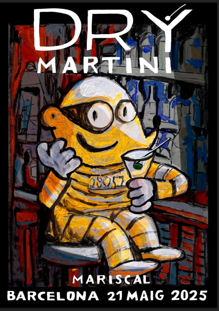 Arte y amistad en copa: cincuenta años de creatividad servidos en el Dry Martini 2 Cartel de 'Mariscal en Dry Martini'.