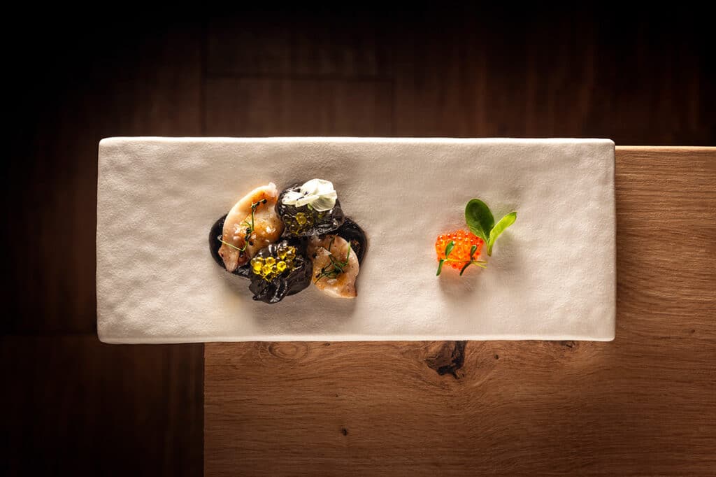 RUGE, la nueva experiencia culinaria de Rubén Iborra en la Sierra de Madrid 3 Hokkaido de calamar de RUGE.