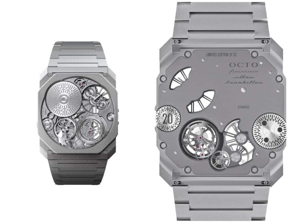 Bvlgari redefine los límites con el nuevo Octo Finissimo Ultra Tourbillon 2 Anverso y reverso del nuevo Octo Finissimo Ultra Tourbillon.