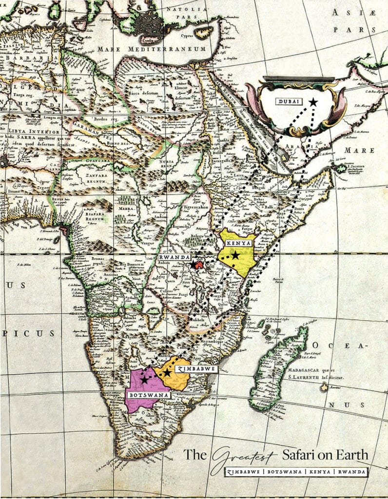 Mapa incluido en el libro African Adventures.