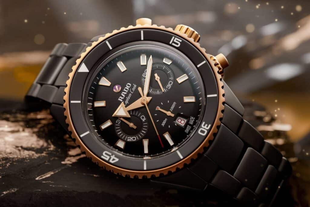 Rado celebra la Navidad con una colección que une tradición e innovación 3 Reloj Captain Cook High-Tech Ceramic Chronograph de Rado.