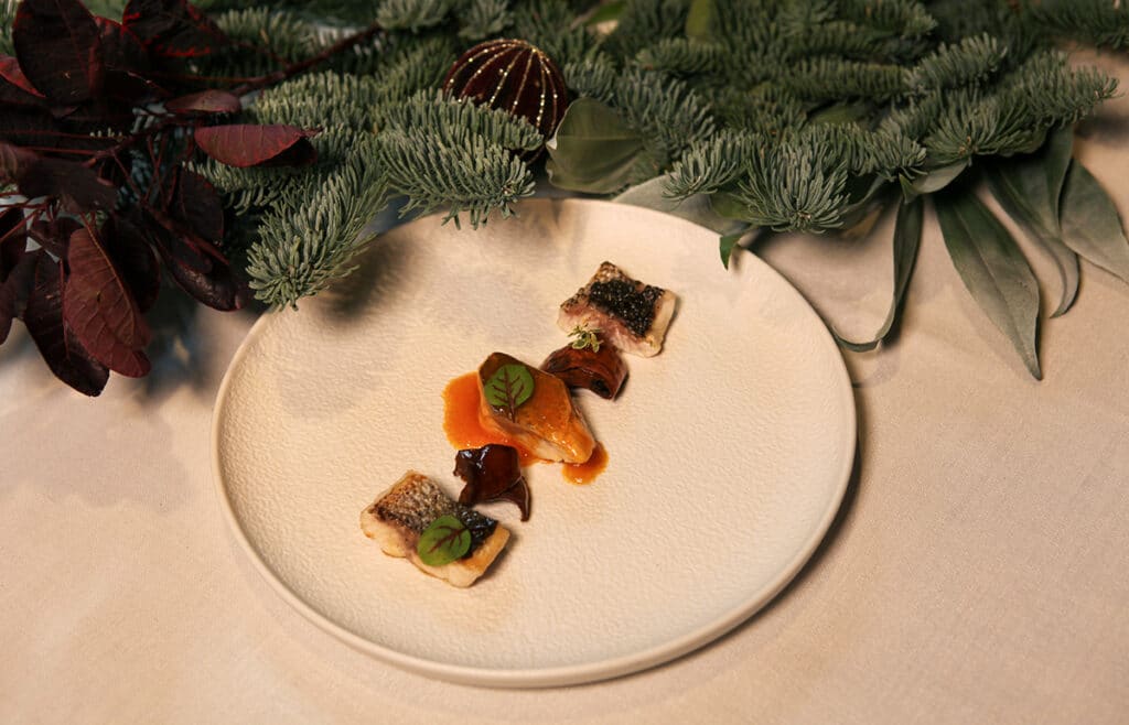 Menú de Navidad del restaurante Haroma, ubicado en el hotel Relais & Châteaux Heritage Madrid y dirigido por el chef Mario Sandoval.