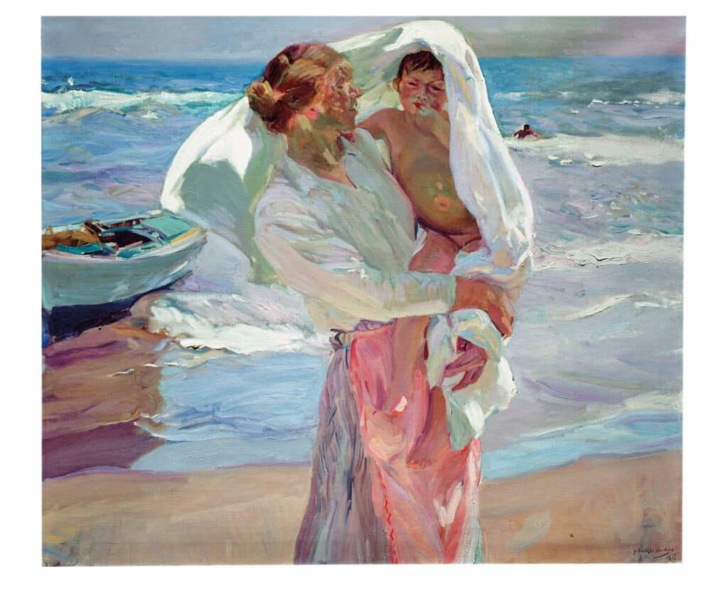 Joaquín Sorolla. Saliendo del baño, 1915. Óleo sobre cartón, Museo Sorolla.