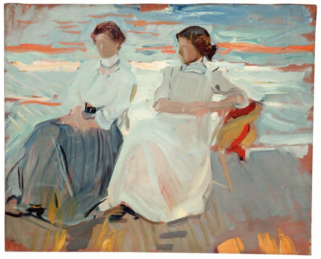 Joaquín Sorolla. Clotilde y María en la playa, 1908. Óleo sobre lienzo. Fundación Museo Sorolla.