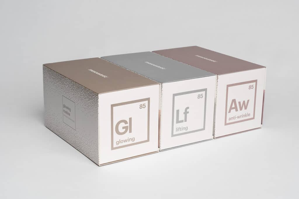 Cofres de mesoestetic® para Navidad 2025.