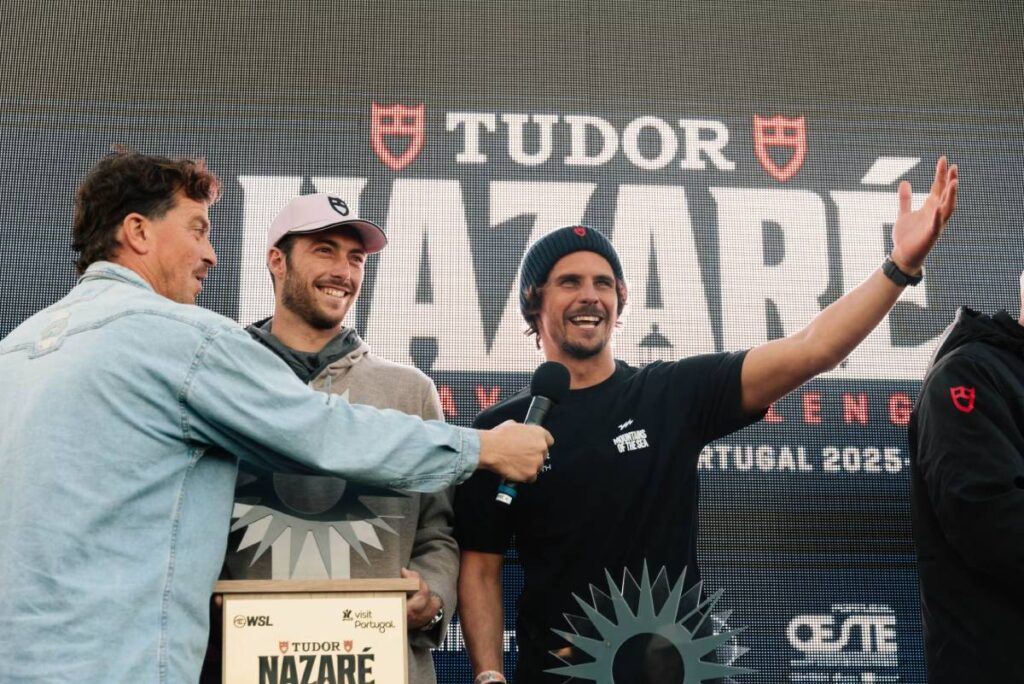Nic Von Rupp lidera la victoria por equipos en Nazaré junto a Clément Roseyro 3 TUDOR Nazaré Big Wave Challenge.