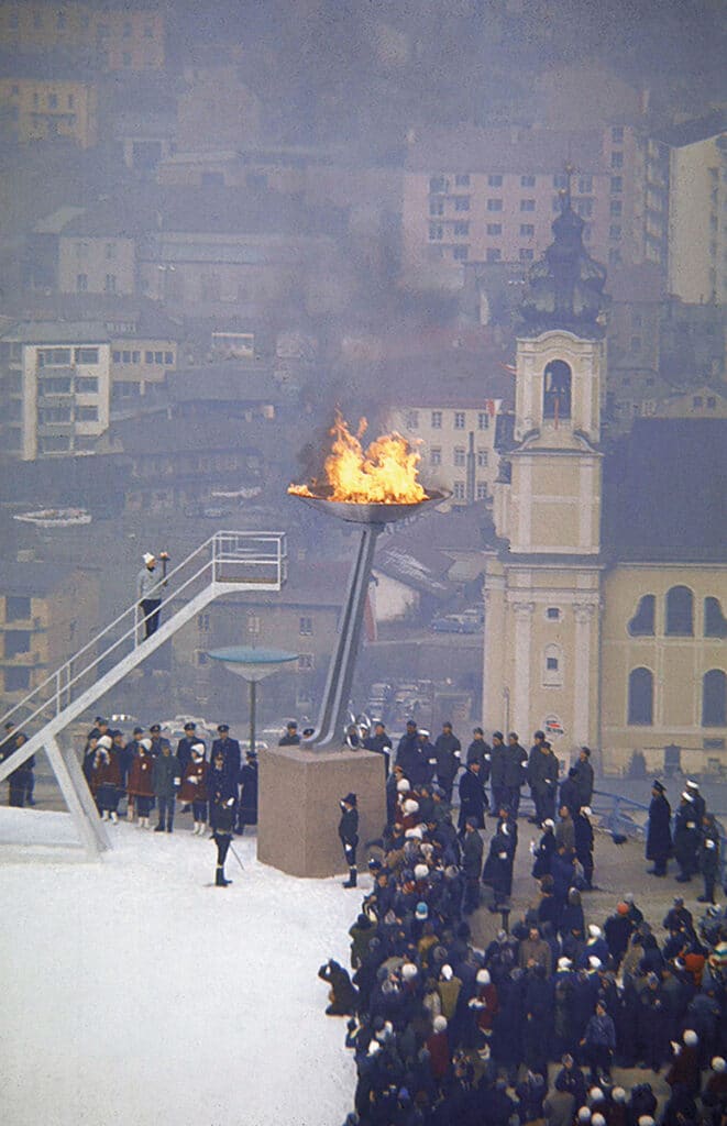 El esquiador alpino austríaco Josl Rieder en los Juegos Olímpicos celebrados en Innsbruck (Austria), en 1964. 