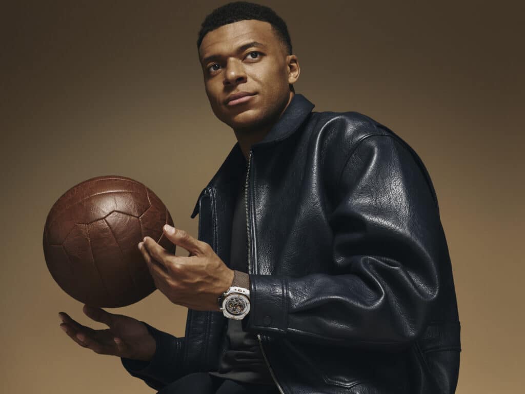 Hublot Ambassador Kylian Mbappe wearing the Big Bang Reloaded Kylian Mbappe 4