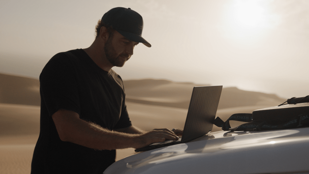 Main PR photo ASUS ProArt x Red Bull Chris Rogers laptop scenario
