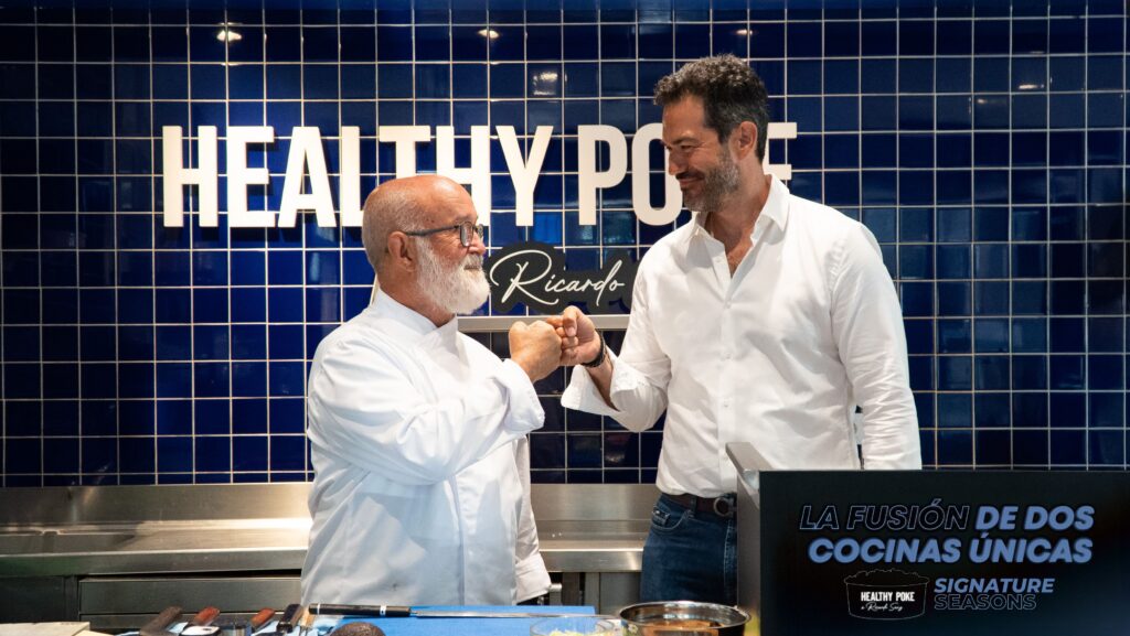 Healthy Poke y Ricardo Sanz llevan el poke a una nueva dimensión con una colección inspirada en las cuatro estaciones 4 RICARDO SANZ X HEALTHY POKE CHEF Y JUAN URIBE CEO HP