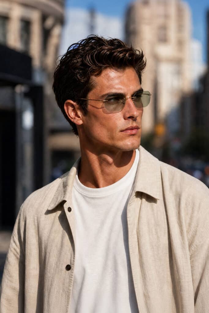 El regreso de lo esencial: Silhouette redefine el minimalismo en titanio 4 SIL TMA Green Tint male 2 3