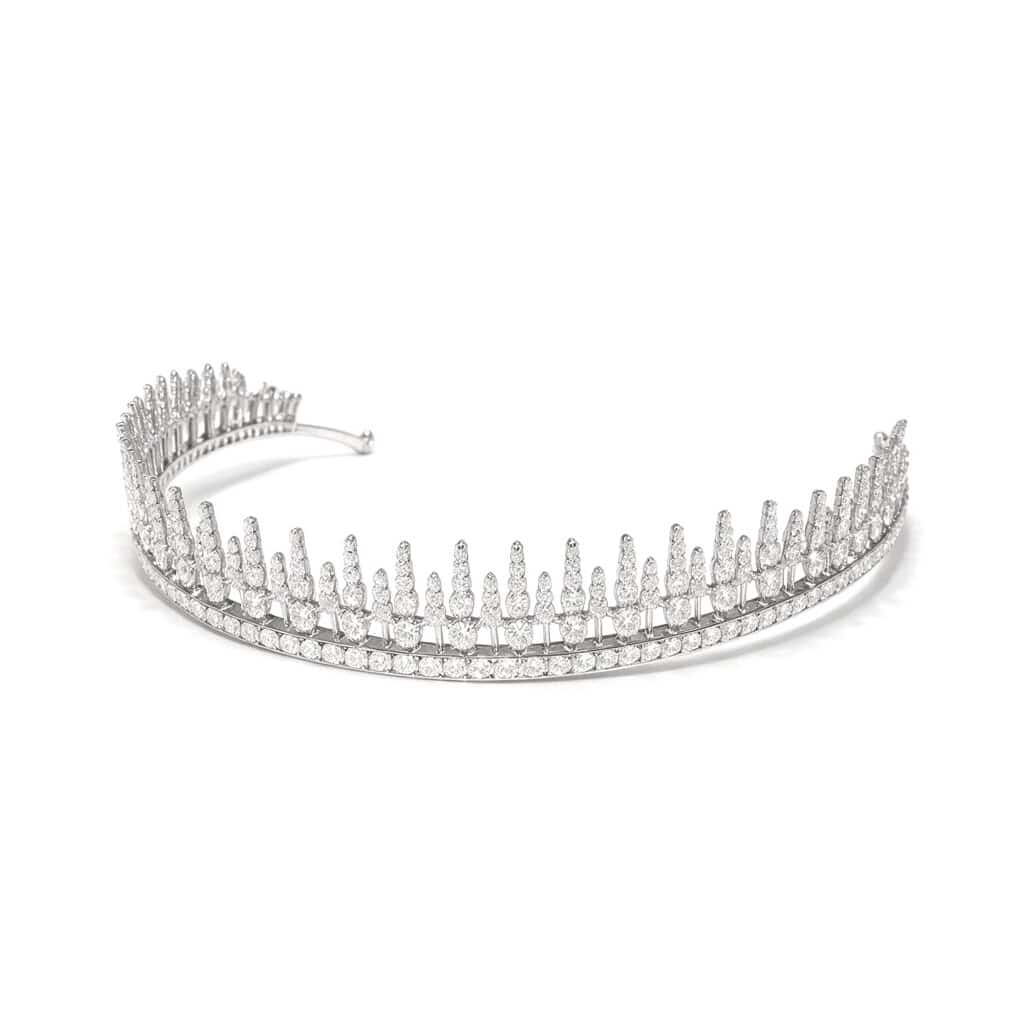 RABAT Diamonds Tiara de oro blanco con diamantes degradados